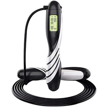 Load image into Gallery viewer, Wastou Jump Rope, Digital Weight Calories Time Setting Jump Rope with Counter for Indoor and Outdoor Exercise Adjustable Skipping Rope Workout for Men,Women,Kids, Girls (Black)