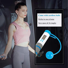 Load image into Gallery viewer, Jump Rope, Digital Weighted Handle Workout Jumping Rope with Calorie Counter for Training Fitness, Adjustable Exercise Speed Skipping Rope for Men, Women, Kids, Girls (Blue)