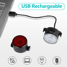 Load image into Gallery viewer, Wastou Rear Bike Light USB Rechargeable, Super Bright LED Bicycle Taillight, IPX4 Waterproof Led Bike Back Light for Cycling Helmet Safety WarningTaillights with 6 Steady/Flash Modes (Red-White)