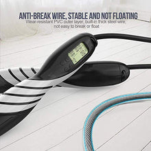 Load image into Gallery viewer, Wastou Jump Rope, Digital Weight Calories Time Setting Jump Rope with Counter for Indoor and Outdoor Exercise Adjustable Skipping Rope Workout for Men,Women,Kids, Girls (Black)