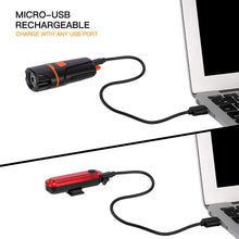 Load image into Gallery viewer, Wastou Bike Lights Super Bright Bike Front Light 1200 Lumen IPX6 Waterproof 6 Modes Cycling Light Flashlight Torch USB Rechargeable Tail Light(USB Cables Included)