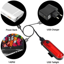 Load image into Gallery viewer, USB Rechargeable LED Bike Tail Light 2 Pack, Bright Bicycle Rear Cycling Safety Flashlight