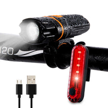 Load image into Gallery viewer, Wastou Bike Lights Super Bright Bike Front Light 1200 Lumen IPX6 Waterproof 6 Modes Cycling Light Flashlight Torch USB Rechargeable Tail Light(USB Cables Included)