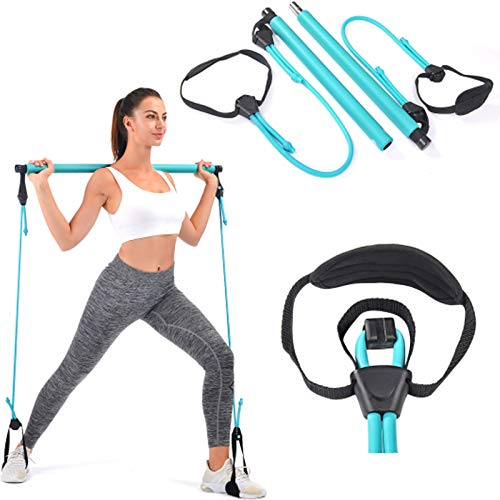 2024,portable Pilates Bar Kit With Resistance Band Yoga Pilates Stick,  Exercise Toning Bar With Foot